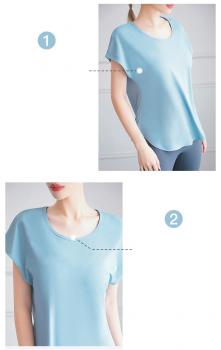 Großhandel B2B T-shirt short sleeve Damen Fitness Workout Wear Damen Schwarz Größe L